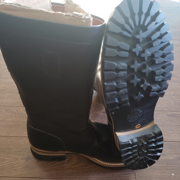 Men Replay Leather Pull Up Biker Boots - Picture 9 of 14